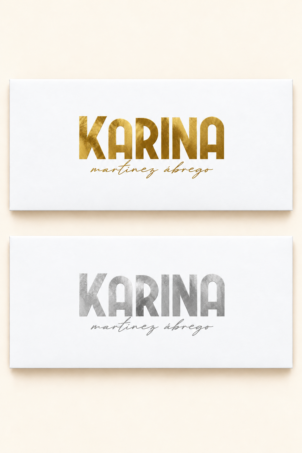 Sobres Karina art déco dorado y plateado