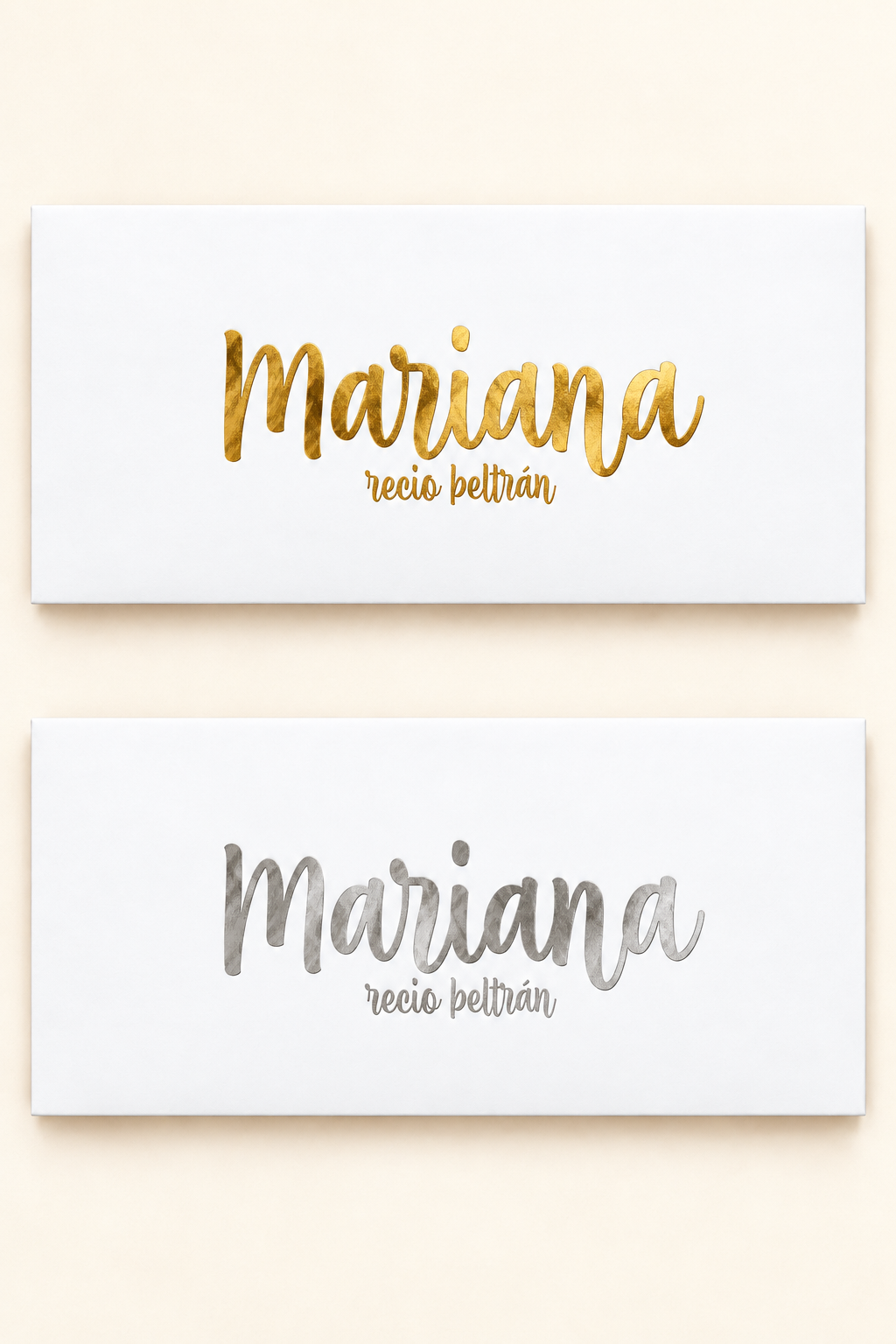 Sobres Mariana dorado y plateado