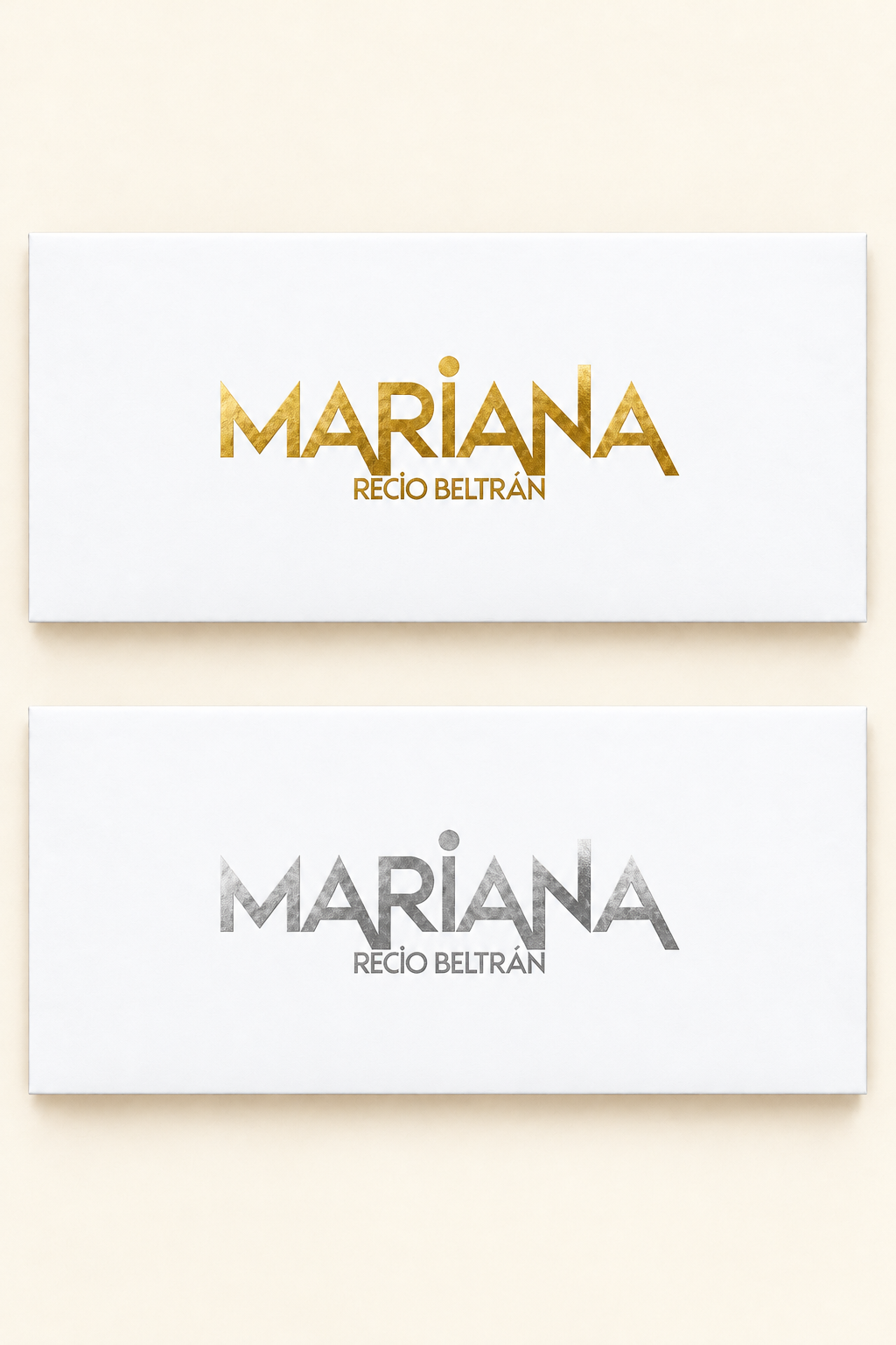 Sobres Mariana geométrico dorado y plateado